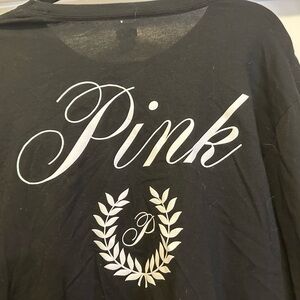 PINK Victoria’s Secret black long sleeve top with white details